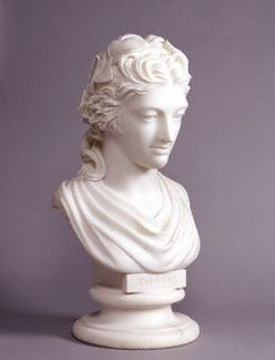 Marble bust of Eliza Farren, showing her as Thalia, the Muse of Comedy and Idyllic Poetry, by Anne Seymour Damer, circa 1788.